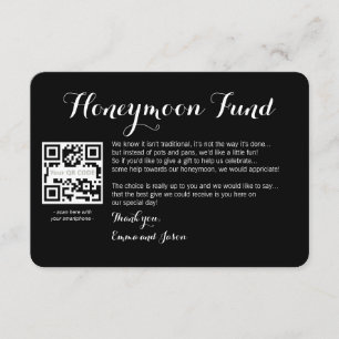 Tarjeta De Recepción Fondo de luna de miel digital boda negro