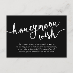 Tarjeta De Recepción Fondo de Luna de Miel, Efectivo para Deseos, Boda 
