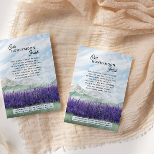 Tarjeta De Recepción Fondo de luna de miel para boda de lavanda de mont