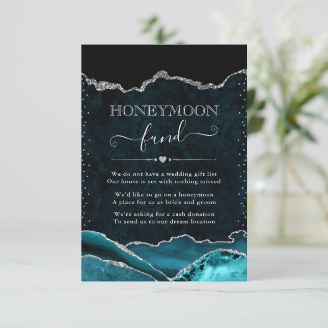 Tarjeta De Recepción Fondo de luna de miel para Bodas del Envejecimient (Anverso de pie)