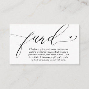 Tarjeta De Recepción Fondo de Luna de Miel Pozo de Deseos, Deseo, Una N