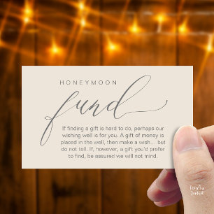 Tarjeta De Recepción Fondo de Luna de Miel Pozo de Deseos, Deseo, Una N