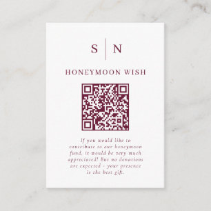 Tarjeta De Recepción Fondo de luna de miel Registro de código QR rojo