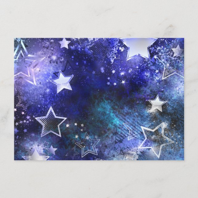 Tarjeta De Recepción Fondo espacial con estrellas (Anverso)