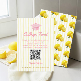 Tarjeta De Recepción Fondo para Fiesta de Graduación de Lemon recién gr