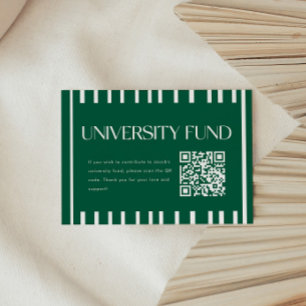 Tarjeta De Recepción Fondo Universitario Verde Moderno Código QR Gradua