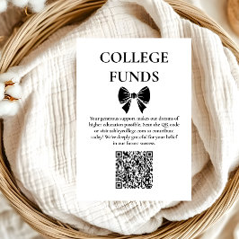 Tarjeta De Recepción Fondos del Colegio de Graduación de Black Bow