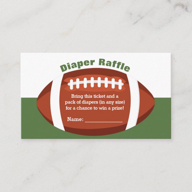Tarjeta De Recepción Football Baby Shower Diaper Raffle Ticket (Anverso)