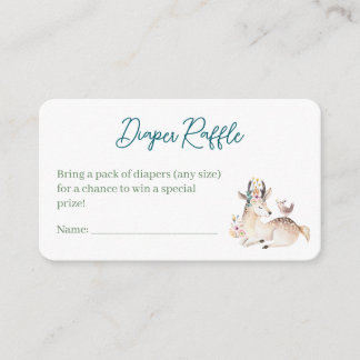 Tarjeta De Recepción Forest Animal Woodland Baby Shower Diaper Raffle