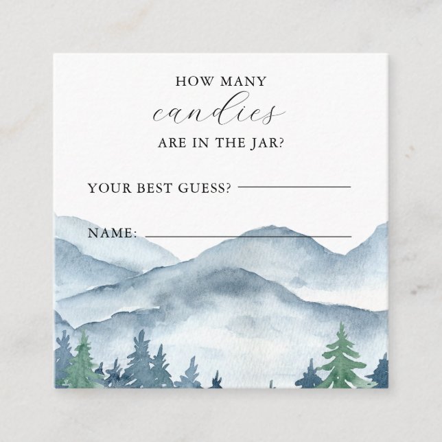 Tarjeta De Recepción Forest Baby Shower Cuántos En El Juego De Jar (Anverso)