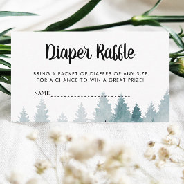 Tarjeta De Recepción Forest Baby Shower Diaper Raffle