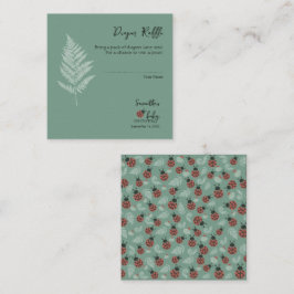 Tarjeta De Recepción Forest Ladybugs Green Baby Shower Diaper Raffle