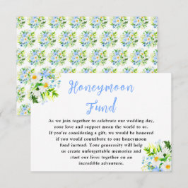 Tarjeta De Recepción Forget-Me-Nots and Daisies Wedding Honeymoon Fund