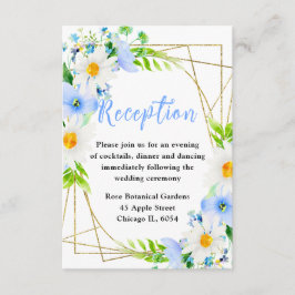 Tarjeta De Recepción Forget Me Nots and Daisies Wedding Reception