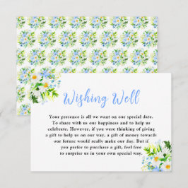 Tarjeta De Recepción Forget-Me-Nots and Daisies Wedding Wishing Well