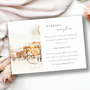 Tarjeta De Recepción Forgo North Dakota City Scape Wedding Reception