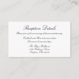 Tarjeta de recepción formal