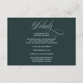 Tarjeta De Recepción Formal Elegant Enclosure Card Details