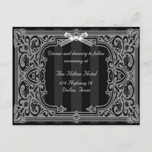 Tarjeta de recepción formal en blanco y negro