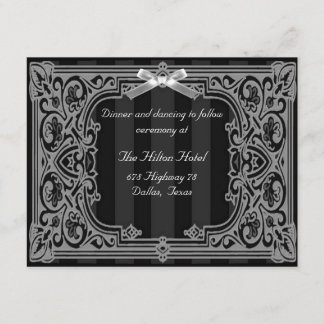 Tarjeta de recepción formal en blanco y negro