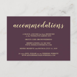 Tarjeta De Recepción Formal Midnight Fig & Champagne Accommodations