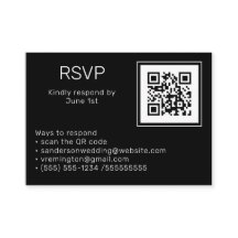 Foto boda RSVP Online Código QR Negro