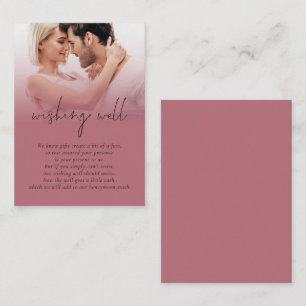 Tarjeta De Recepción Foto Boda superpuesto Rosa Oro Negro Desear bien