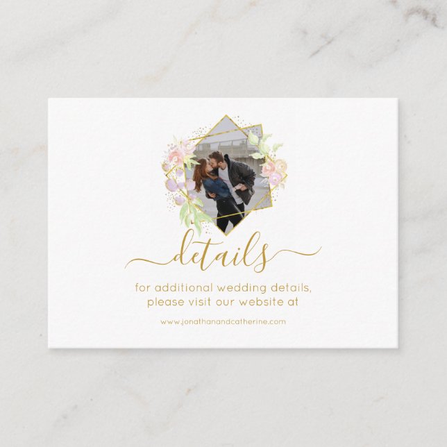 Tarjeta De Recepción Foto de acuarela moderna (Anverso)