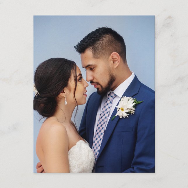Tarjeta De Recepción Foto de boda de pareja personalizada (Anverso)