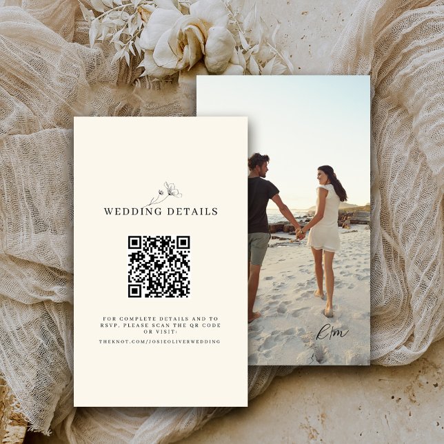 Tarjeta De Recepción Foto de código QR del sitio web del boda (Subido por el creador)
