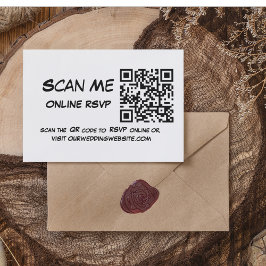 Tarjeta De Recepción Foto de código QR en blanco y negro