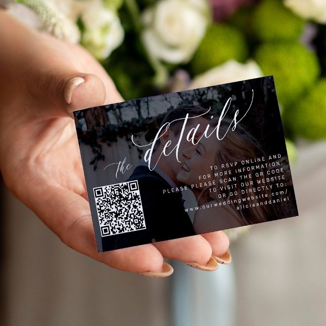Tarjeta De Recepción Foto de código QR escritura moderna detalles de rs (Subido por el creador)