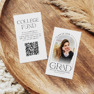 Tarjeta De Recepción Foto de graduación de código QR de College Fund