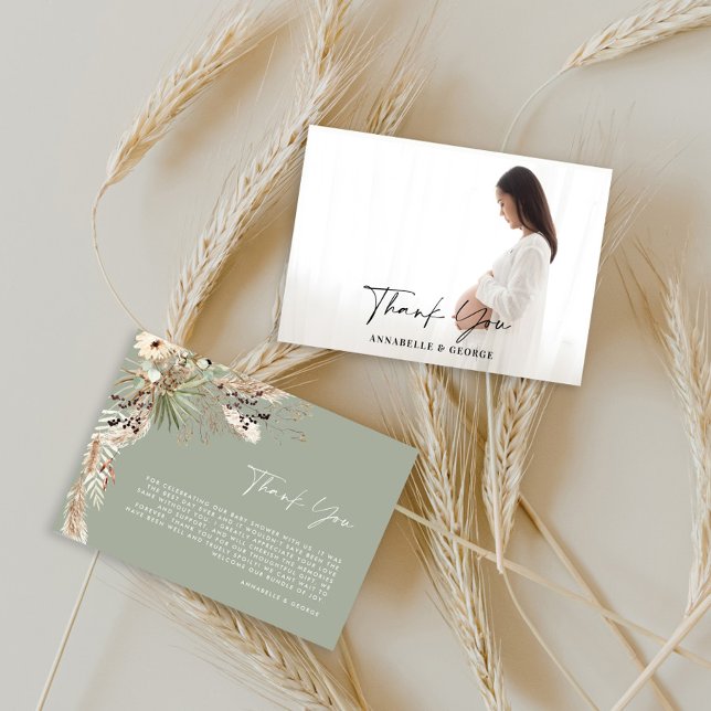 Tarjeta De Recepción Foto de la ducha de bebé botánica simple gracias a (Subido por el creador)