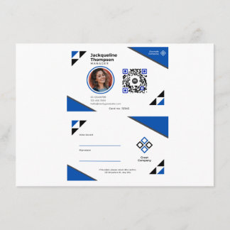 Tarjeta De Recepción Foto del personalizado del empleado, código de bar