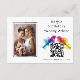 Tarjeta De Recepción Foto del sitio web LGBTQ+ Rainbow Lovebirds