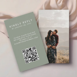 Tarjeta De Recepción Foto mínima de código QR RSVP