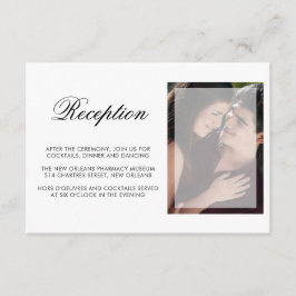 Tarjeta De Recepción Foto moderna con Moda Script Wedding Reception