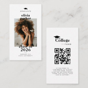 Tarjeta De Recepción Foto moderna de fondo universitario con código QR