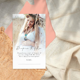 Tarjeta De Recepción Foto Overlay Diaper Raffle Baby Shower