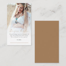 Tarjeta De Recepción Foto Overlay Diaper Raffle Gold Baby Shower