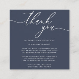 Tarjeta De Recepción Foto personalizada agradecimiento mini navy
