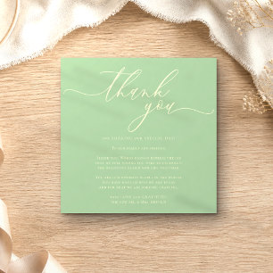 Tarjeta De Recepción Foto personalizada agradecimiento mini pistacho y 