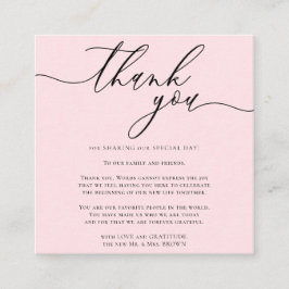 Tarjeta De Recepción Foto personalizada Gracias simple rosa lindo