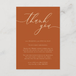 Tarjeta De Recepción Foto personalizado Gracias terracota