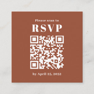 Tarjeta De Recepción Foto simple de arco QR Código terracota RSVP