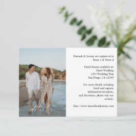 Tarjeta De Recepción Foto y caligrafía 3 Mod Vertical MED