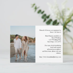 Tarjeta De Recepción Foto y caligrafía 3 Mod Vertical MED