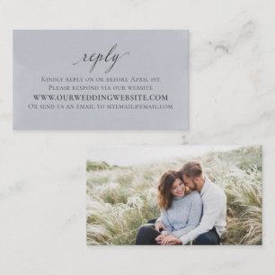 Tarjeta De Recepción Fotos Boda RSVP Colores de agua elegantes en línea