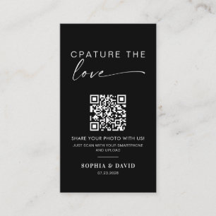 Tarjeta De Recepción Fotos Bodas modernas capturan el código QR del amo